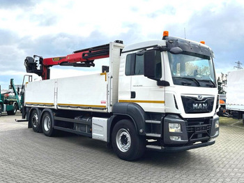 Dropside/ Flatbed truck, Crane truck MAN TG-S 26.400 6x2-2 BL Pritsche Heckkran Palfinger: picture 2