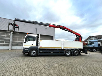 Dropside/ Flatbed truck, Crane truck MAN TG-S 26.400 6x2-2 BL Pritsche Heckkran Palfinger: picture 3