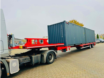 New Low loader semi-trailer 2-Achs Stufensattel Tele Zwangslenkung Kran: picture 3