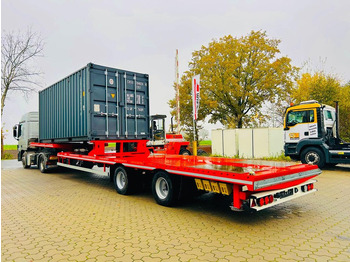 New Low loader semi-trailer 2-Achs Stufensattel Tele Zwangslenkung Kran: picture 4