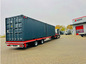 New Low loader semi-trailer 2-Achs Stufensattel Tele Zwangslenkung Kran: picture 5