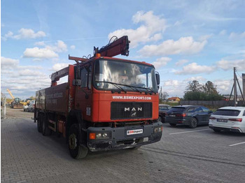 Dropside/ Flatbed truck, Crane truck MAN 25.422 flatbed truck: picture 3