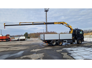 Dropside/ Flatbed truck, Crane truck Scania R164 6X2 EFFER 150 full steel: picture 3