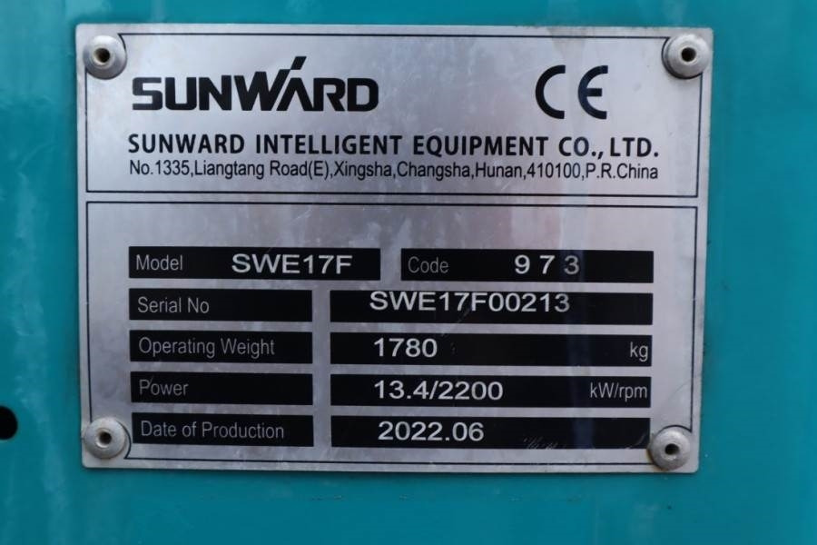 Mini excavator Sunward SWE17F CE certification, Diesel, Extendable Underc: picture 6