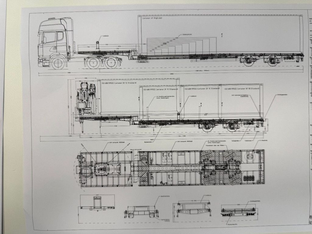 New Low loader semi-trailer 2-Achs Stufensattel Tele Zwangslenkung Kran: picture 10