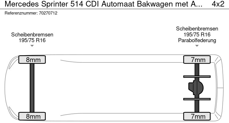 Box van Mercedes-Benz Sprinter 514 CDI Automaat Bakwagen met Achterdeuren MBUX Airco Cruise Koffer Meubelbak Airco Cruise control: picture 18