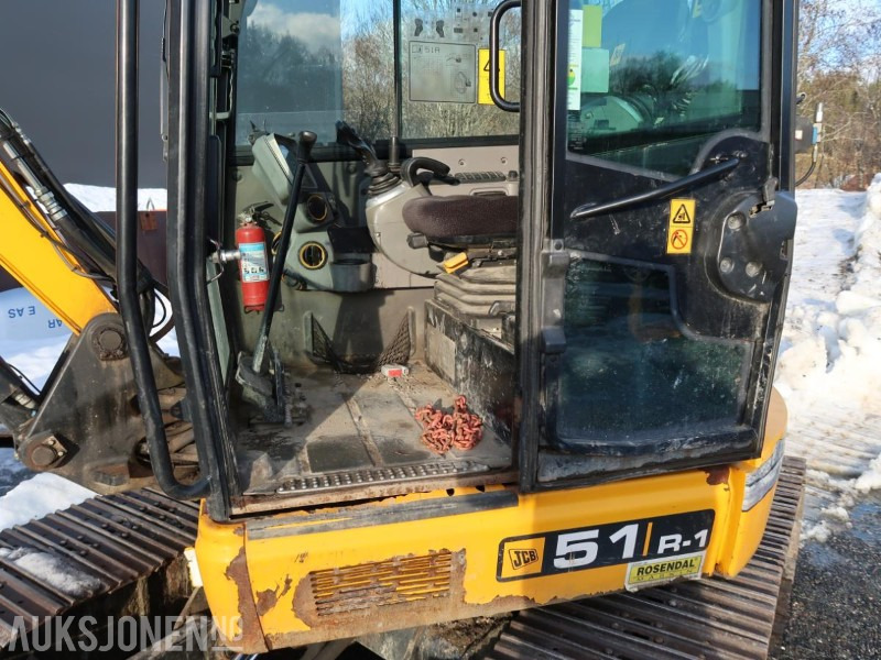 Excavator 2016 JCB 51R-1 Gravemaskin - Engcon tiltrotator - Pusskuffe - Graveskuffe - Smalskuffe - Sentralsmøring - Sertifisert: picture 11