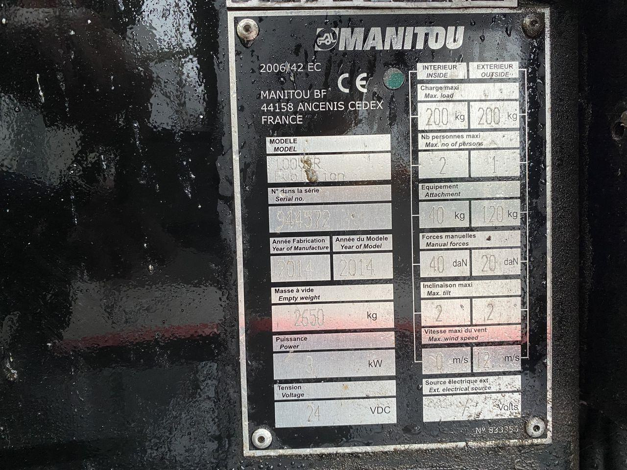 Vertical mast lift Manitou 100VJR: picture 10