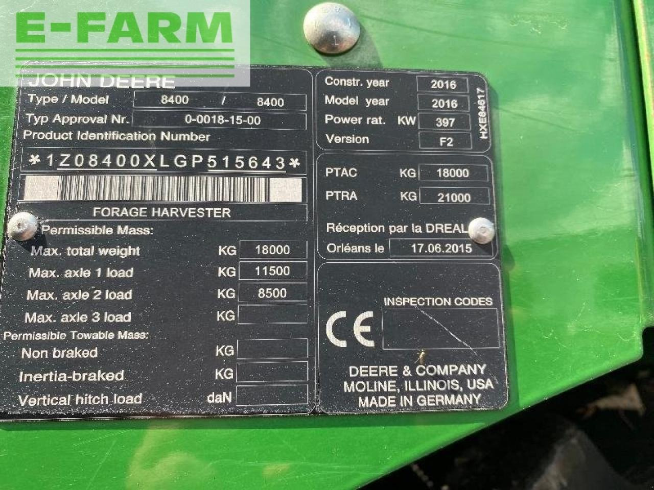 Forage harvester John Deere 8400: picture 6